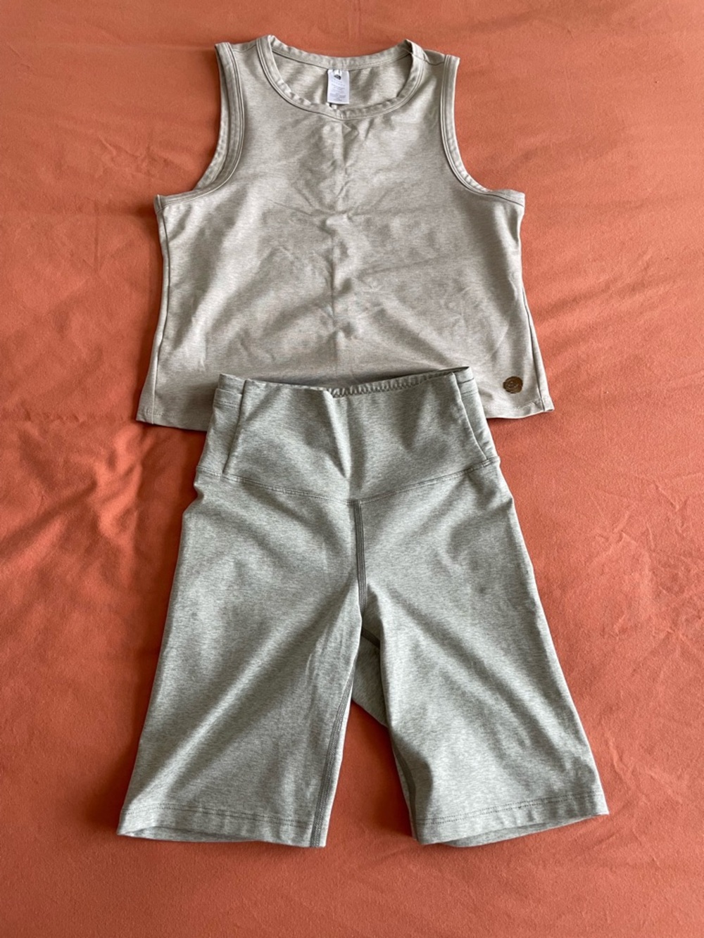 Rose Buddha Matching Active Set – Top S / Shorts XS – Neutral Beige